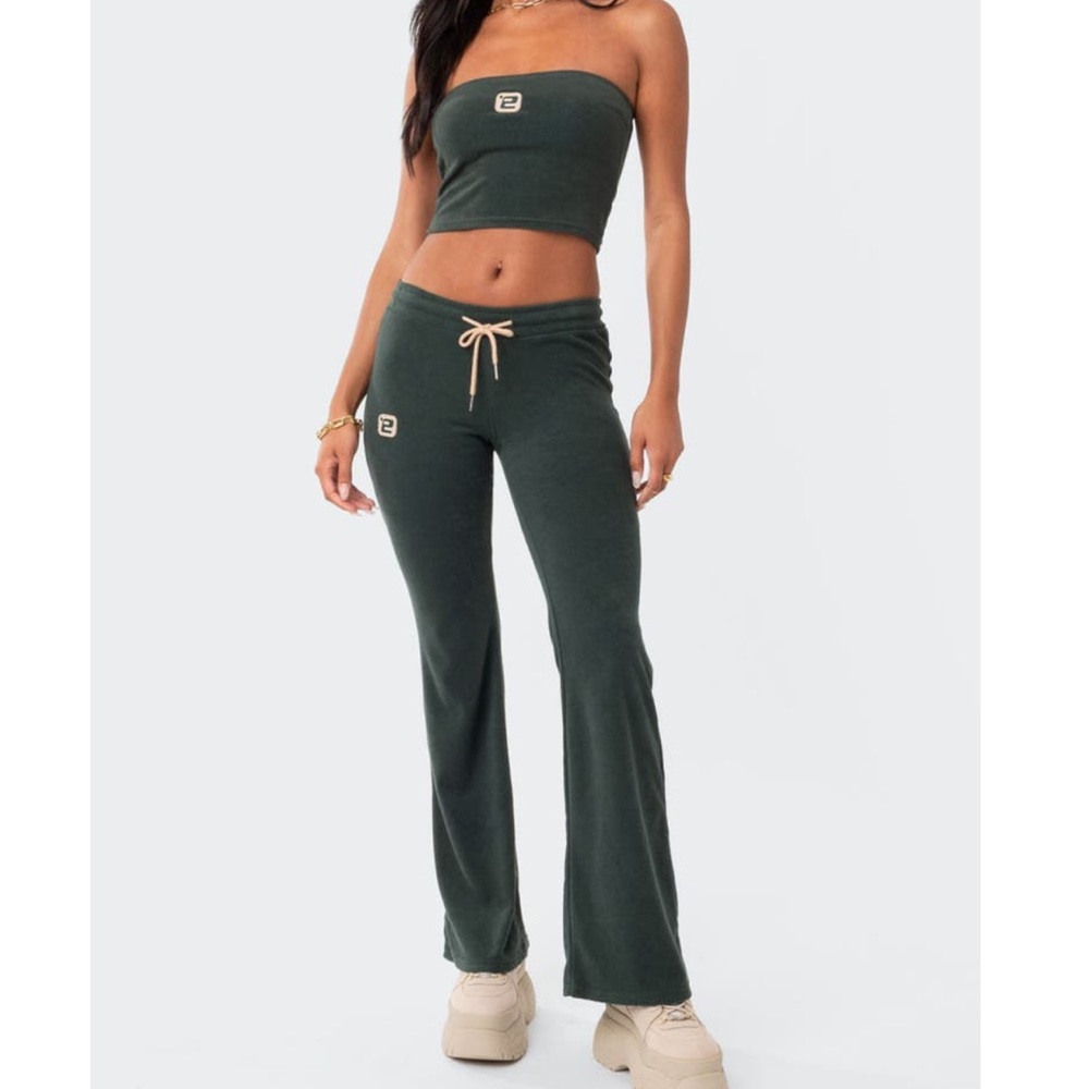 NWT edikted terry low rise flare leg pants